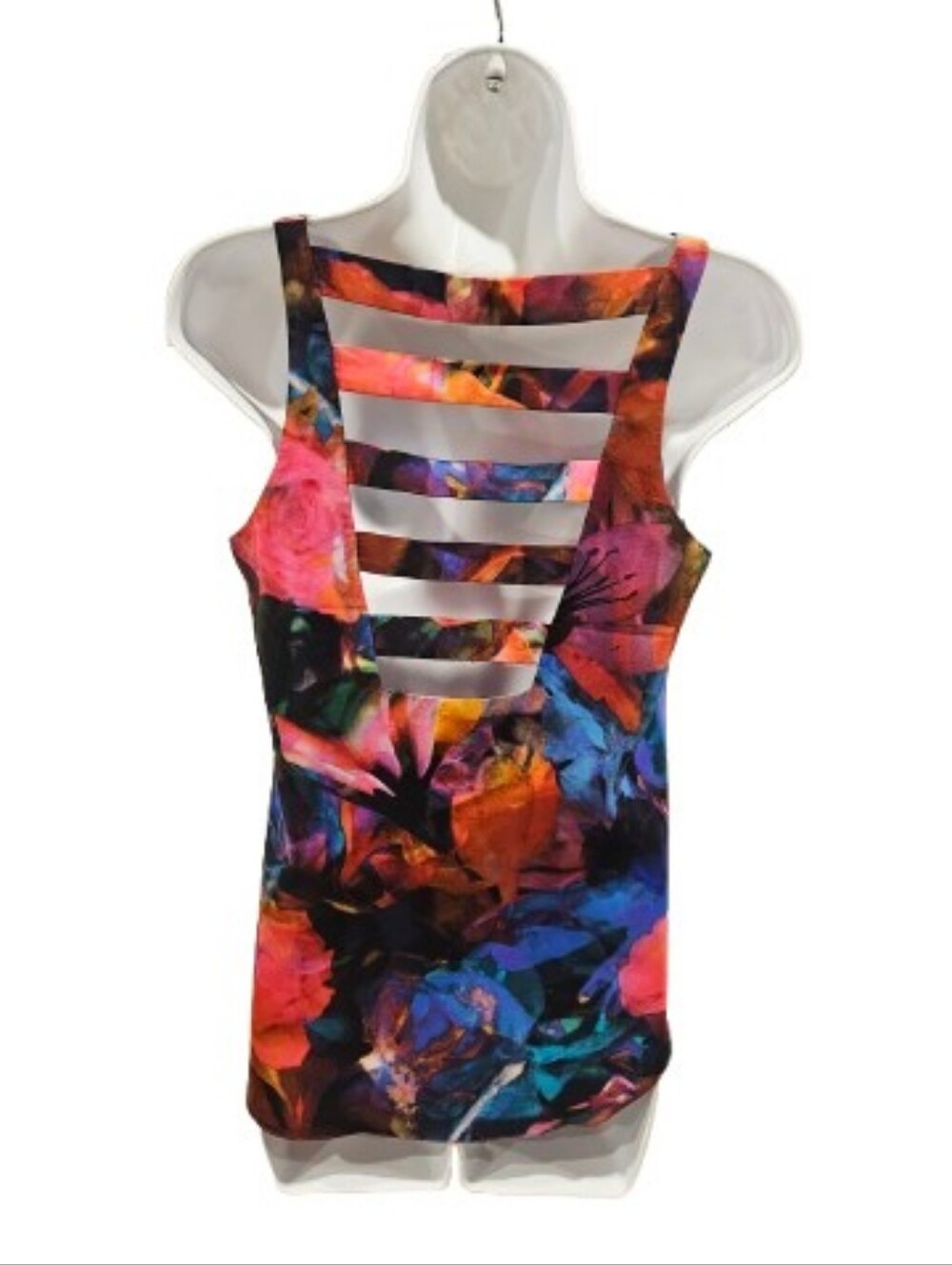 Amanda Uprichard 100% Silk Floral Cutout Tank Top Multicolor Sleeveless Blouse